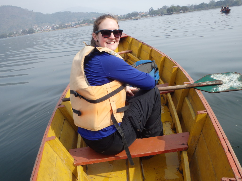 Paddling on Phewa Tal, Pokhara, Nepal activities in pokhara on the lake activities for budget travel in nepal