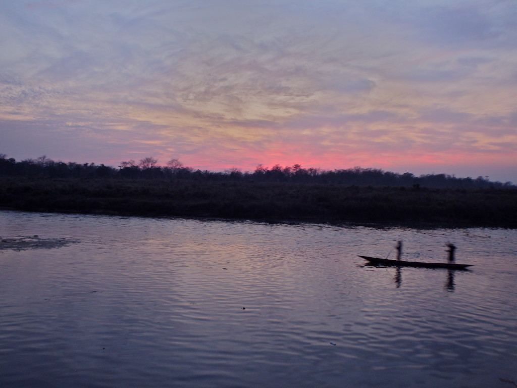 Sunset over Chitwan national forest best places to visit in nepal where to go in 10 days in nepal travel blogs for solo female