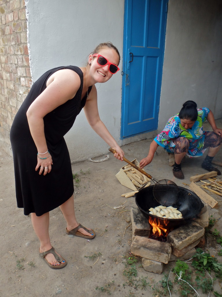 Kyrgyz cooking food
