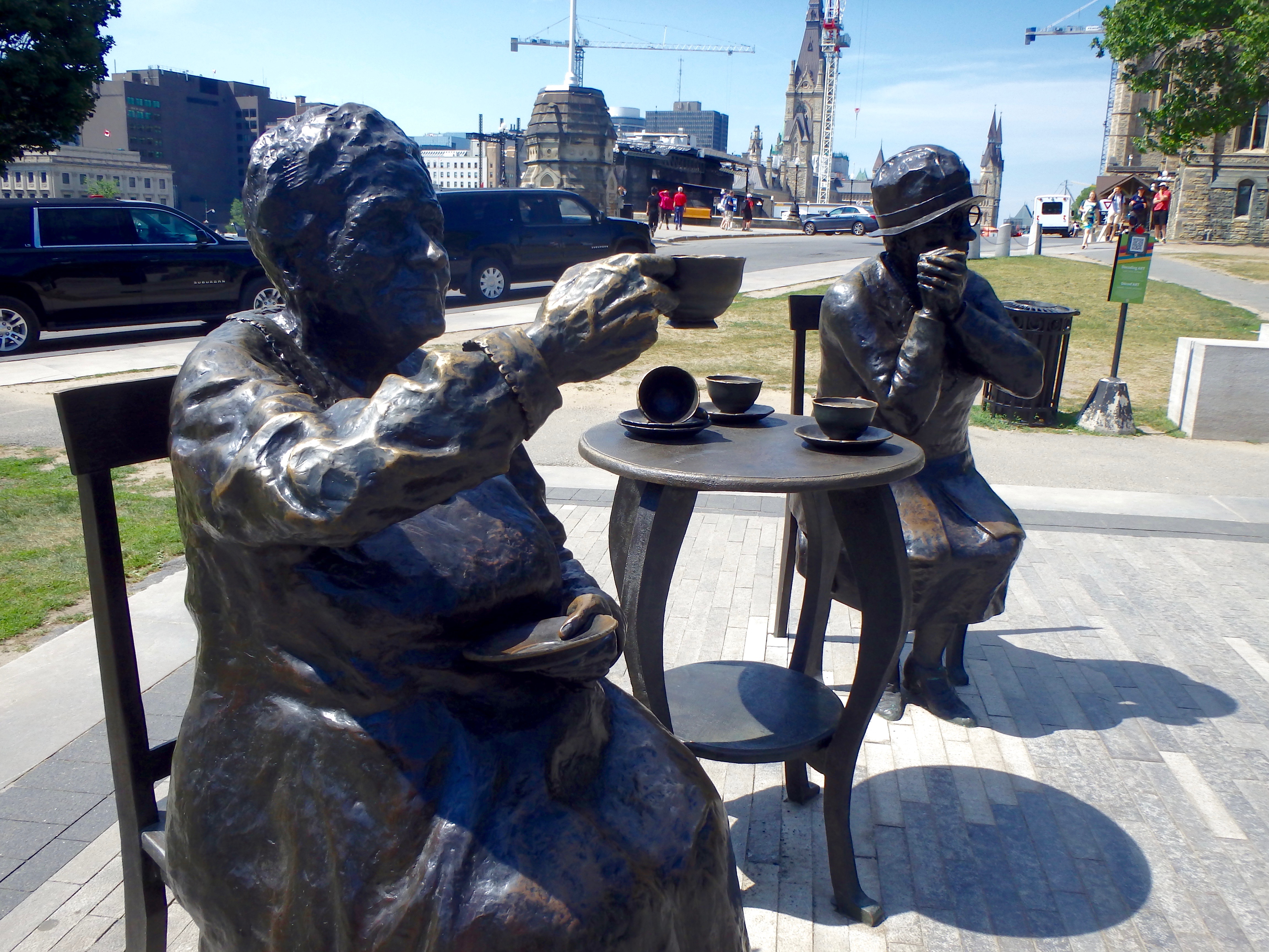 the tea party statue parliament ottawa famous 5 emily murphy statue